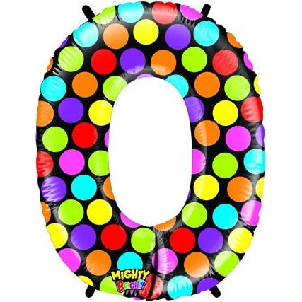 E-shop Nafukovací balónek číslo 0 barevný 102cm extra velký