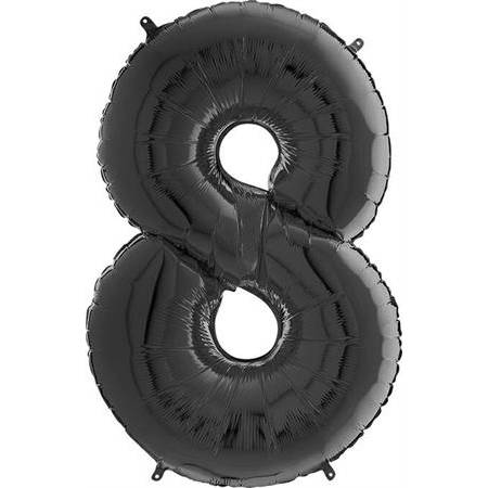 E-shop Nafukovací balónek číslo 8 černý 66cm