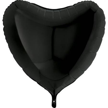 E-shop Nafukovací balónek černé srdce 91 cm