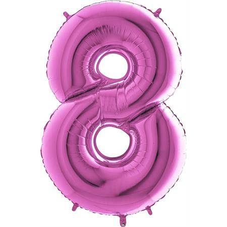 E-shop Nafukovací balónek číslo 8 růžový 102cm extra velký