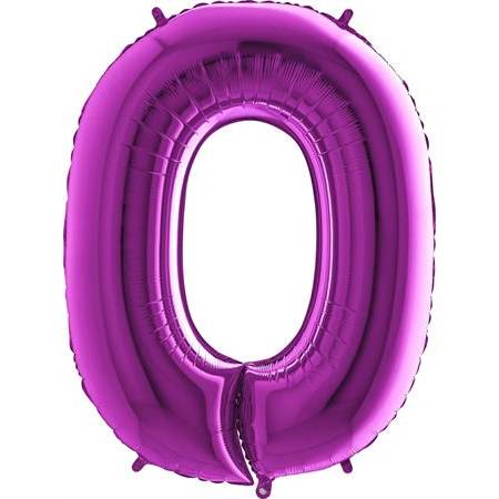 E-shop Nafukovací balónek číslo 0 fialový 102cm extra velký