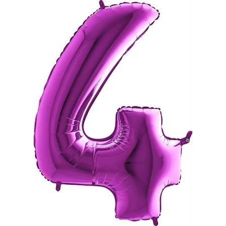 E-shop Nafukovací balónek číslo 4 fialový 102cm extra velký