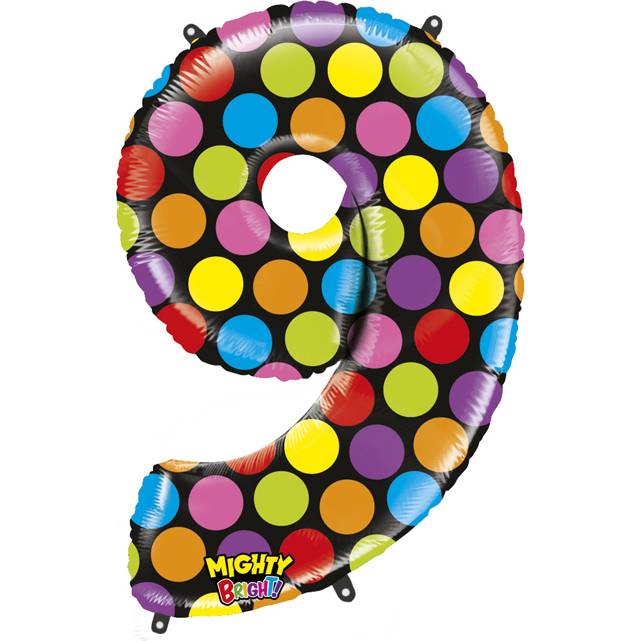 E-shop Nafukovací balónek číslo 9 barevný 102cm extra velký