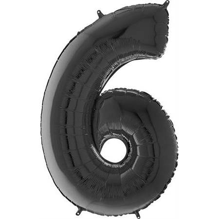 E-shop Nafukovací balónek číslo 6 černý 66cm