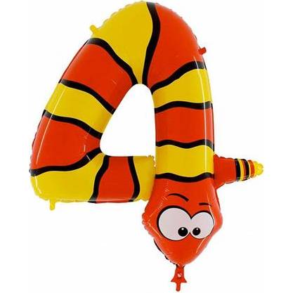 E-shop Nafukovací balónek had číslo 4 pro děti 102cm