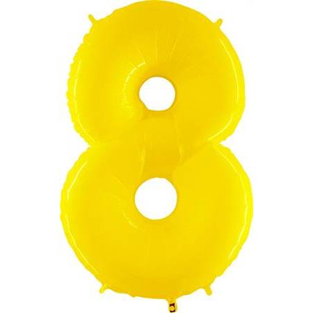 E-shop Nafukovací balónek číslo 8 žlutý 102cm extra velký