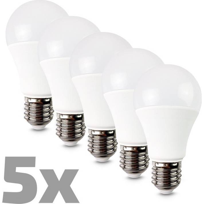 ECOLUX LED žárovka 5-pack, klasický tvar, 10W, E27, 3000K, 270°, 810lm, 5ks v balení WZ529-5 Solight