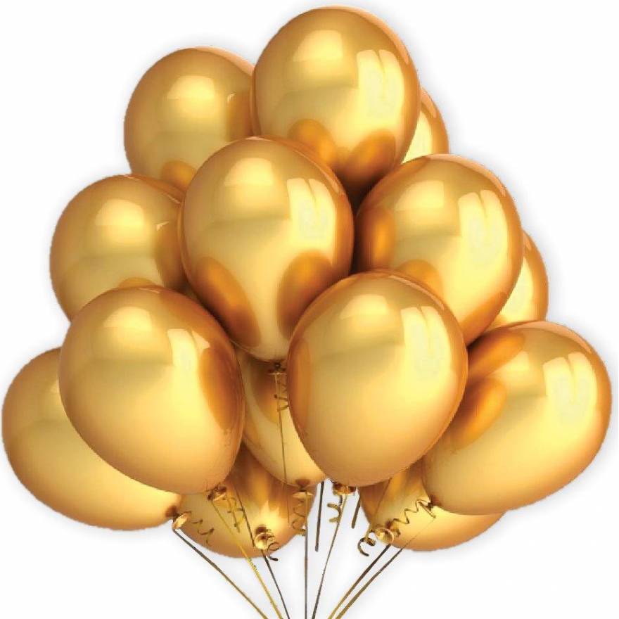 7 ks balónikov zlatá metalíza