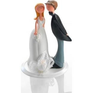 E-shop Svatební figurka na dort 1ks s kytkou 175mm