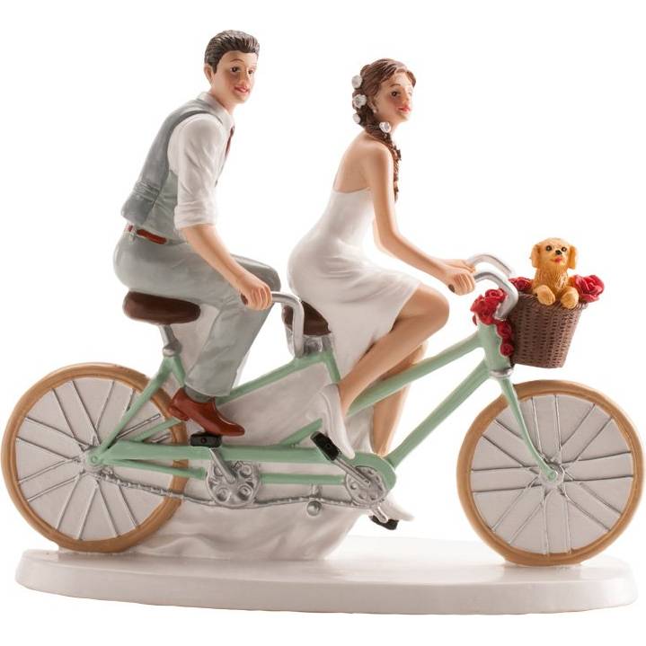 E-shop Svatební figurka na dort 16x18cm cyklisté