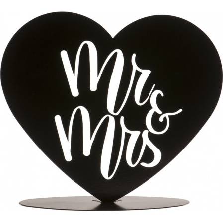 E-shop Plechová figurka na svatební dort černá srdce