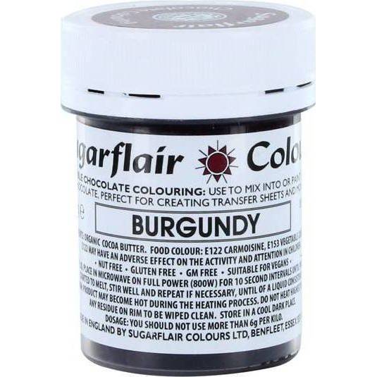 E-shop Barva do čokolády na bázi kakaového másla Sugarflair Burgundy (35 g)