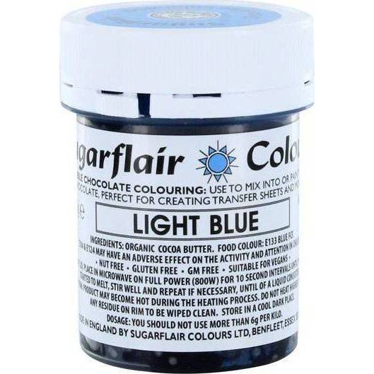 Barva do čokolády na bázi kakaového másla Sugarflair Light Blue (35 g)