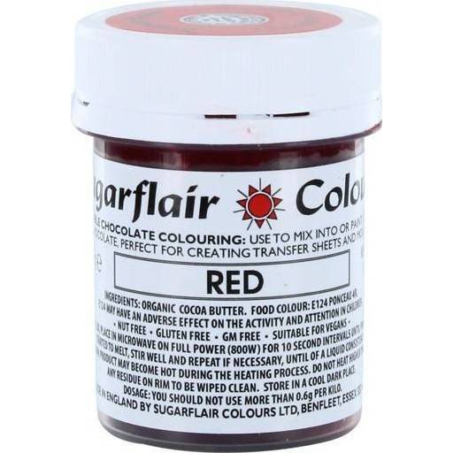 Barva do čokolády na bázi kakaového másla Sugarflair Red (35 g)