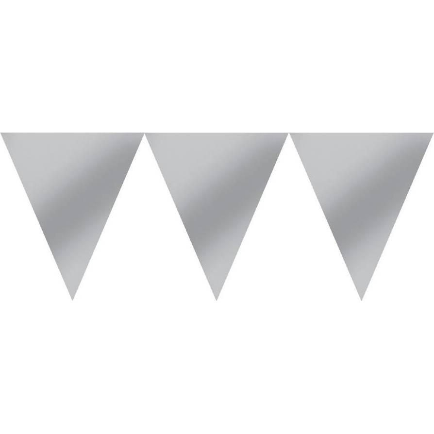 E-shop Girlanda stříbrné vlaječky 457 x 17,7cm