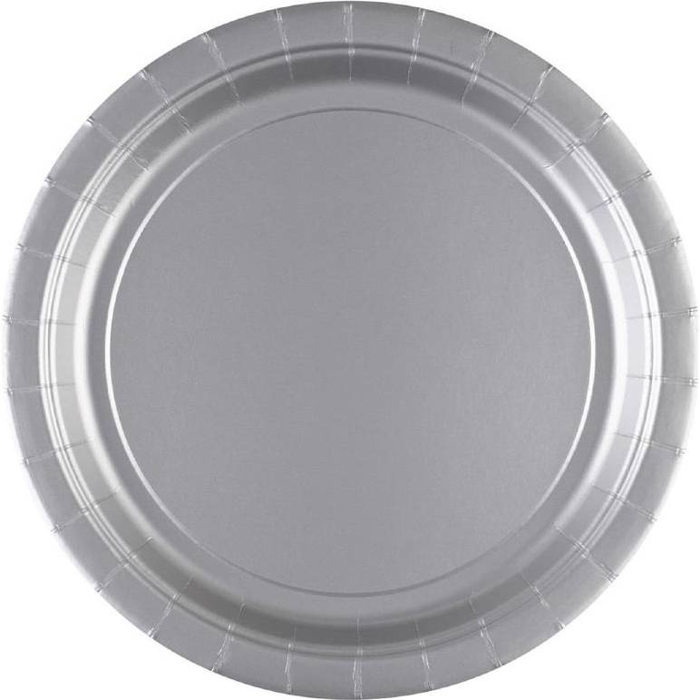 Papierový tanier 8 ks strieborný 22,8 cm