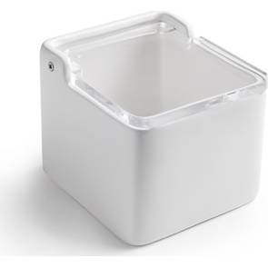 Bílá keramická dóza na sůl plastové víčko