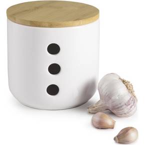 E-shop Bílá keramická nádoba na česnek