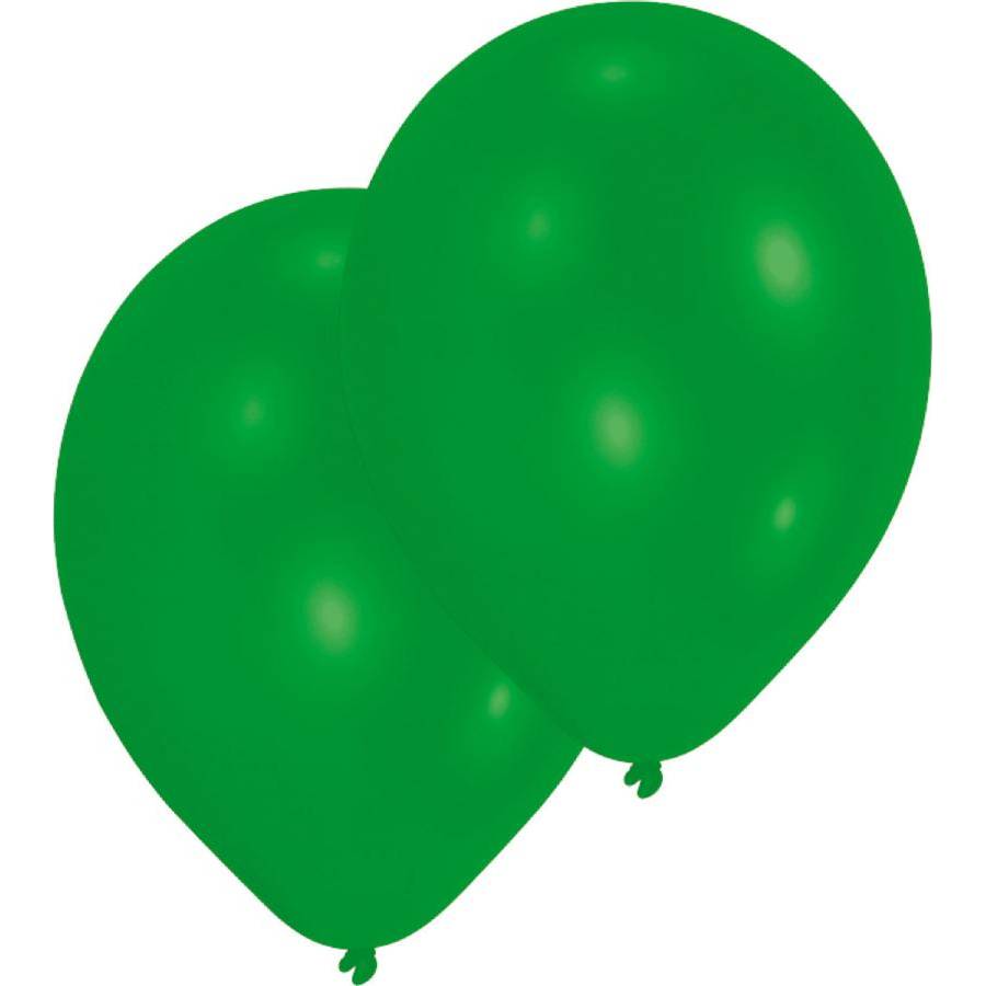 10ks Latexových balónků zelené barvy 27,5cm