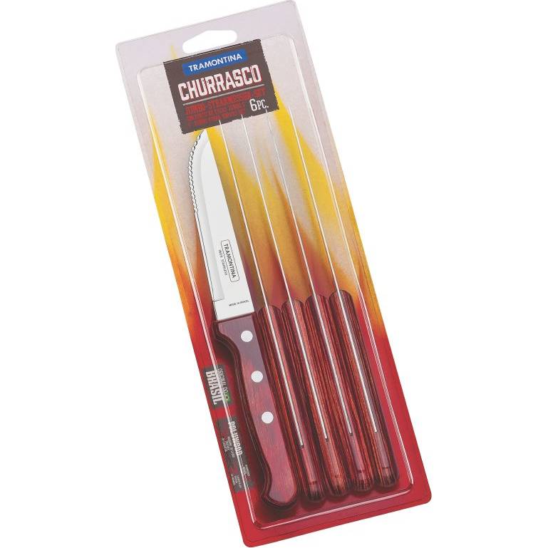 E-shop Nůž steakový sada 6ks červené dřevo