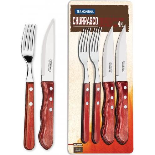 Sada příborů na steak 4ks červené dřevo