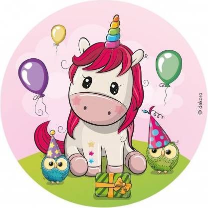 E-shop Jedlý papír na dort narozeniny Unicorn 20cm