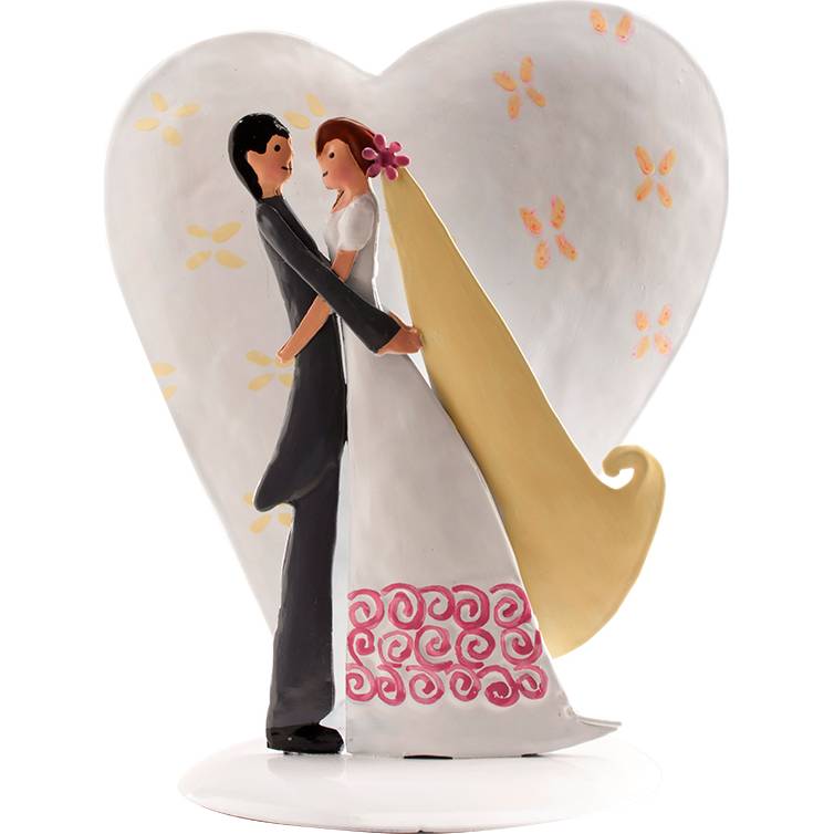 E-shop Svatební figurka na dort plechová srdce