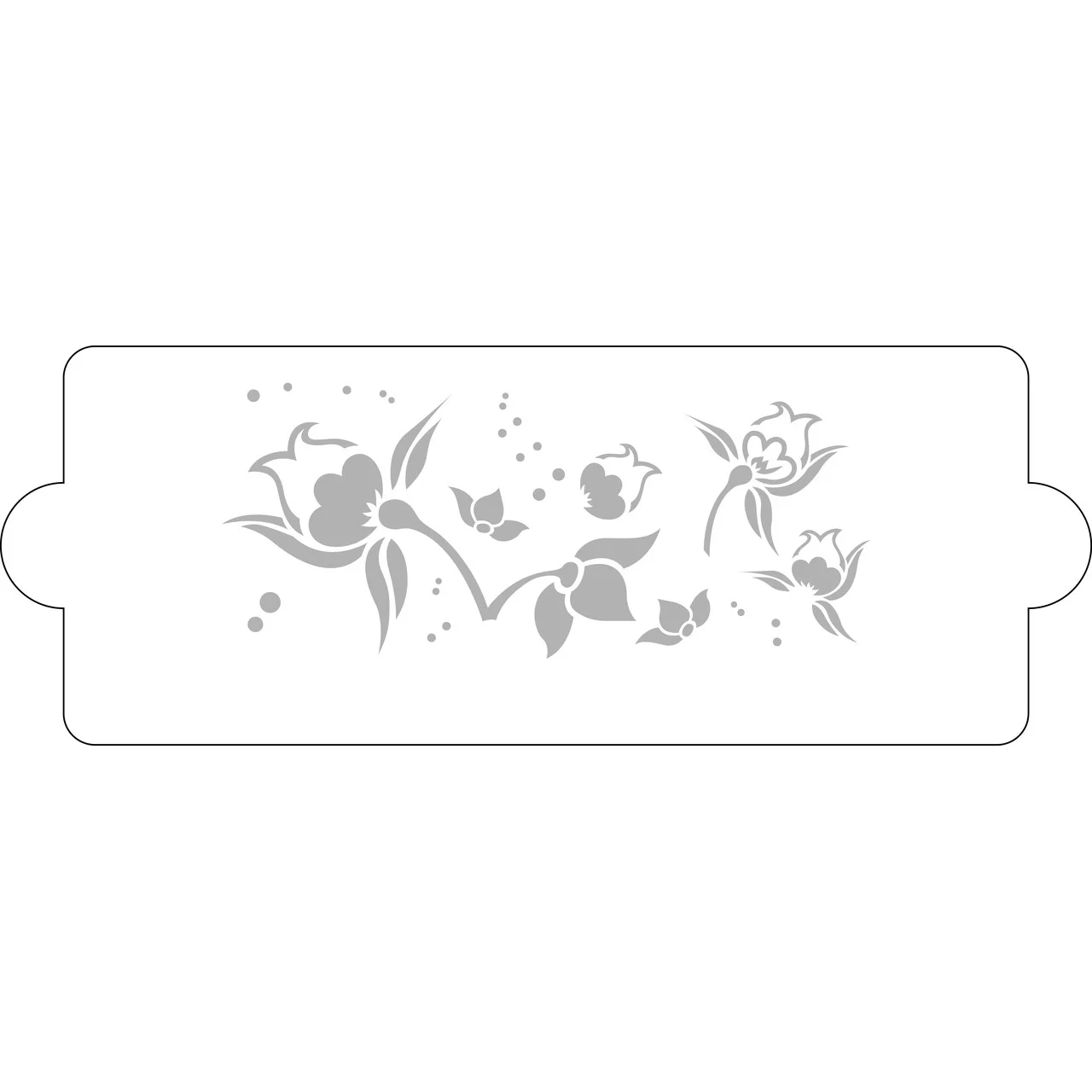 E-shop Stencil na dort 34x12cm Květy
