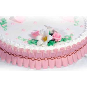 E-shop Ozdobný lem na kraj dortu 1m v růžové barvě