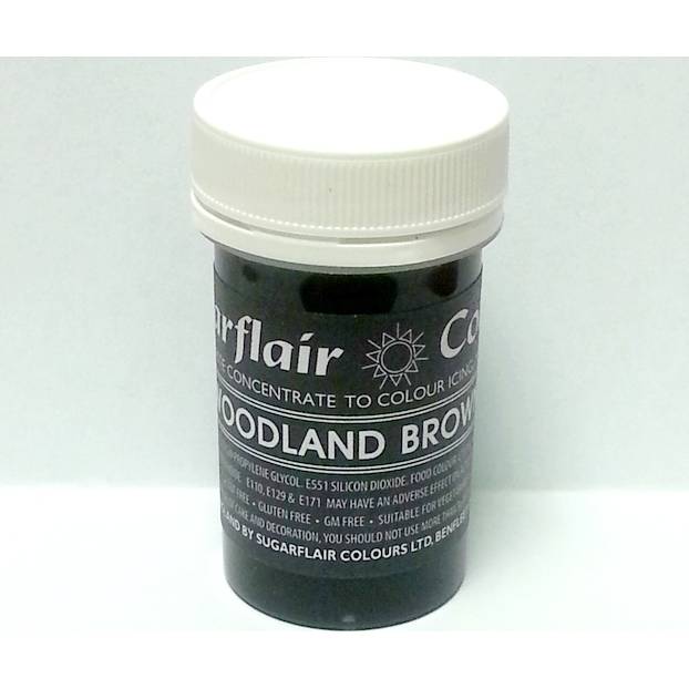 E-shop Pastelová gelová barva Sugarflair (25 g) Woodland Brown