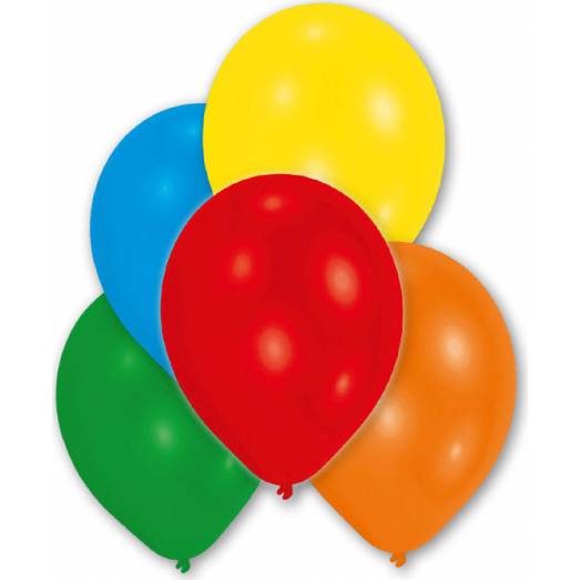 10 latexových balónků metalické, barevné 27,5 cm