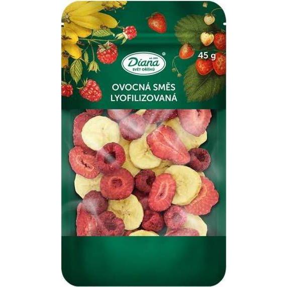 Diana Ovocná směs lyofilizovaná - banán, jahoda, malina (45 g) Obrázek