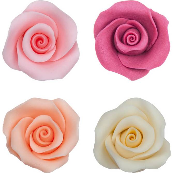 E-shop Jedlé cukrové růže 10ks barevné 328g