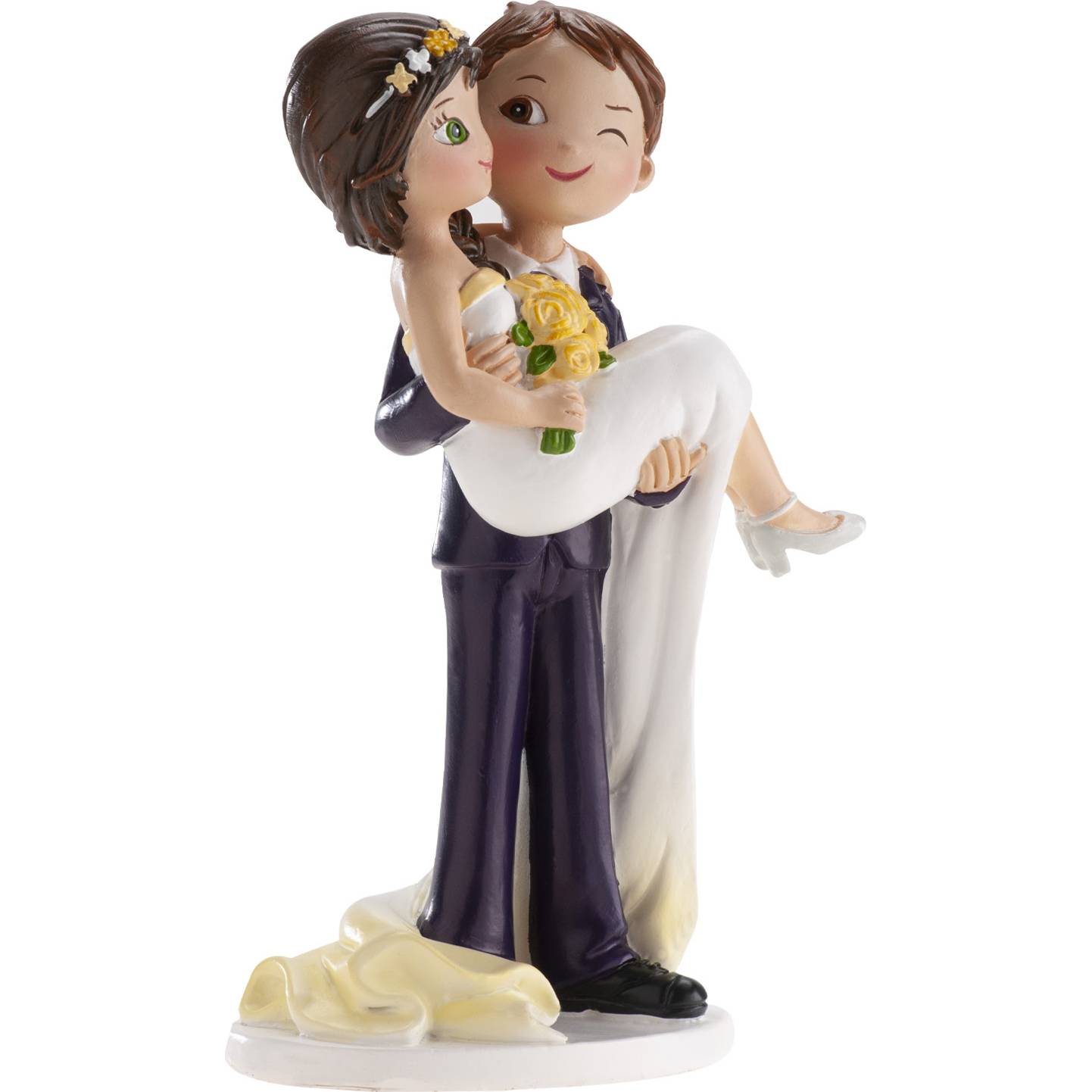 E-shop Svatební figurka na dort - ženich nese nevěstu v náručí 16cm