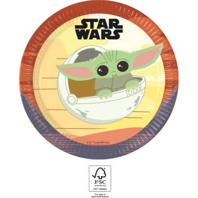 E-shop Papírový talířek na párty 23cm 8ks Star Wars Yoda