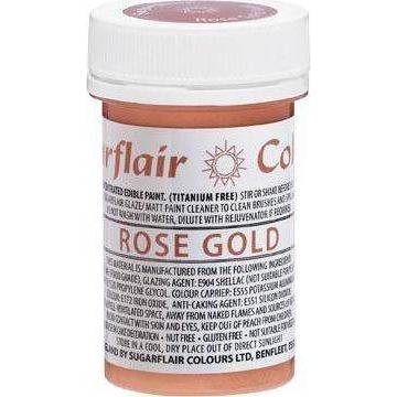 E-shop Tekutá glitterová barva Sugarflair (20 g) Rose Gold Paint (Bez E171)