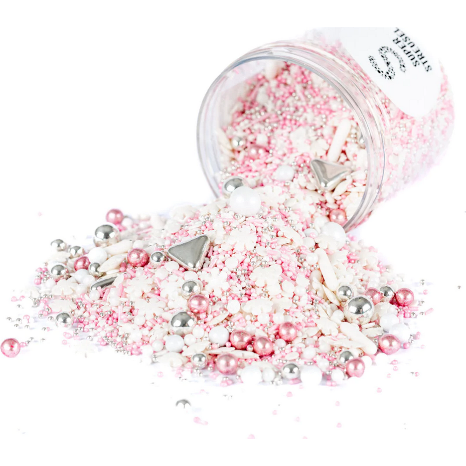 E-shop Cukrové zdobení 90g sněhové vločky růžový mix