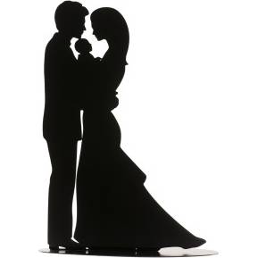 E-shop Plechová figurka na svatební dort silueta s miminkem