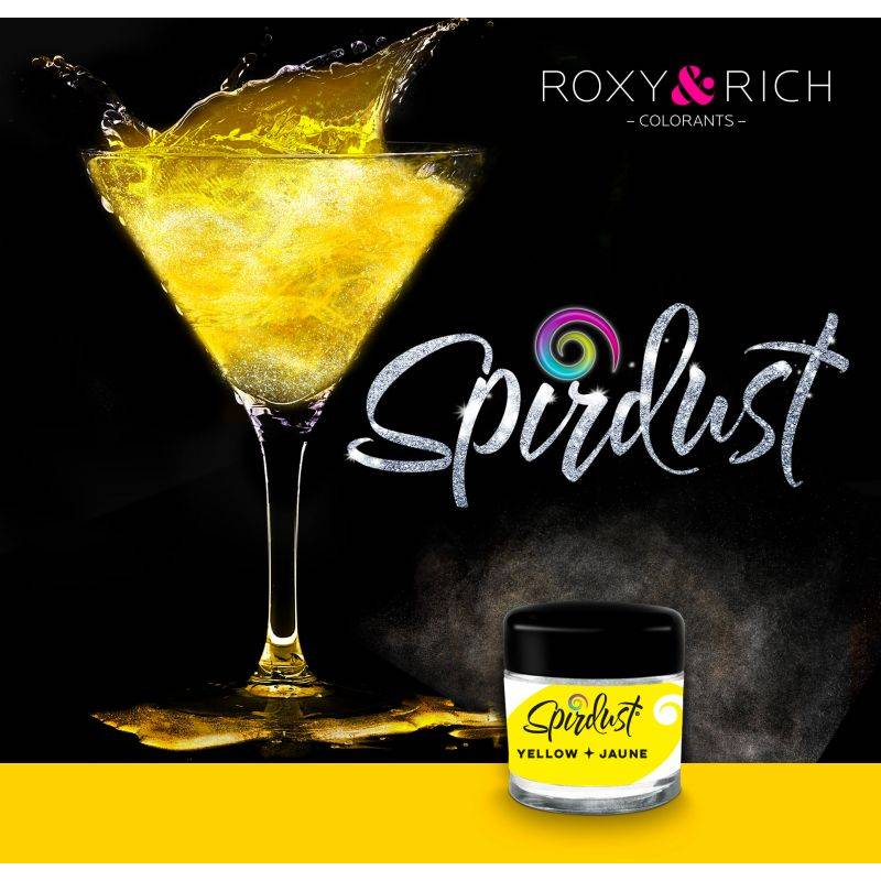 E-shop Metalická barva do nápojů Spirdust žlutá 1,5g