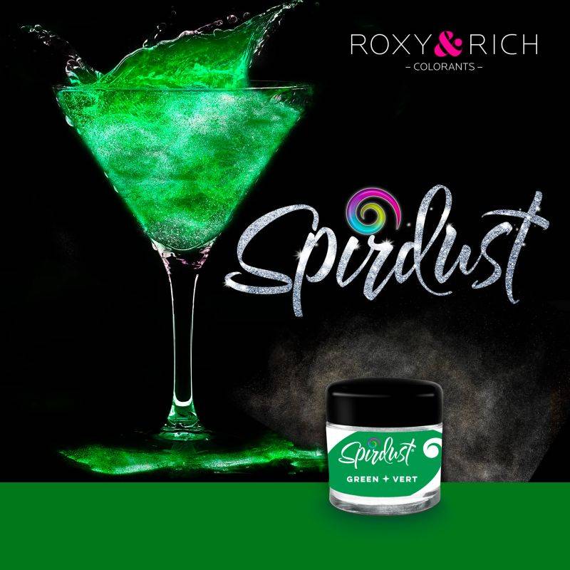 E-shop Metalická barva do nápojů Spirdust zelená 1,5g