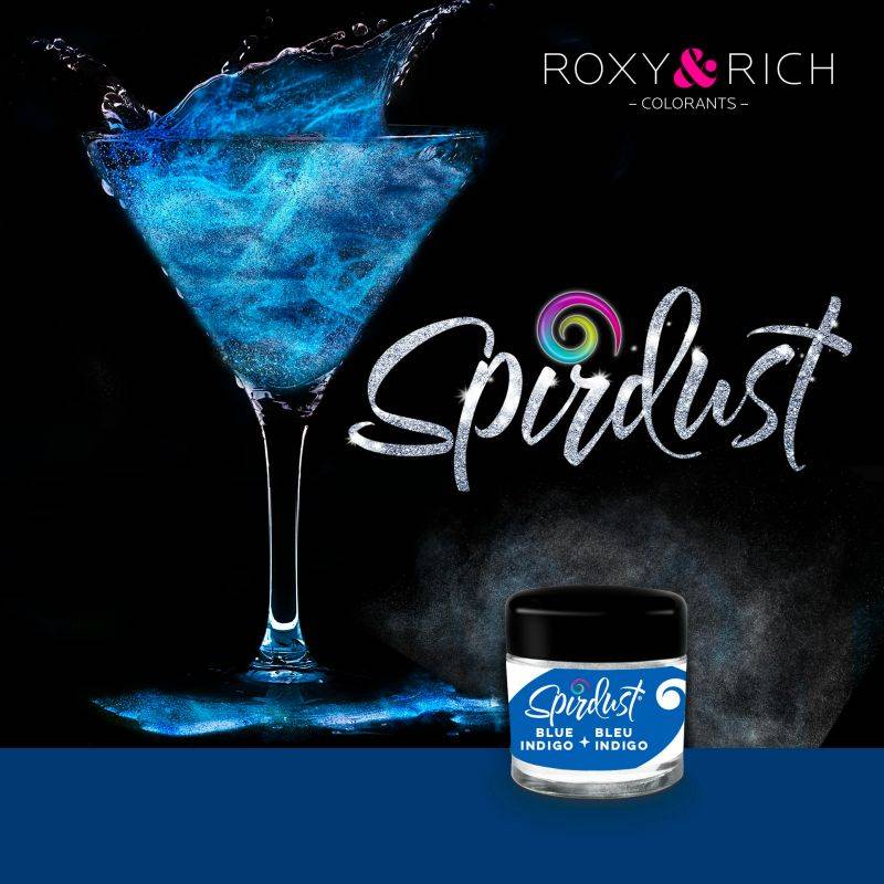 E-shop Metalická barva do nápojů Spirdust modrá indigo 1,5g