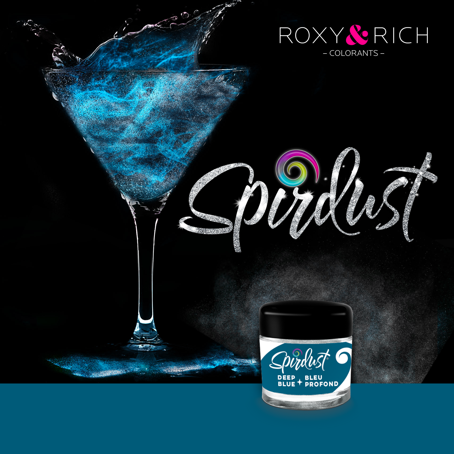 E-shop Metalická barva do nápojů Spirdust tmavě modrá 1,5g